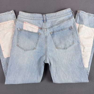 Pilcro The Borrowed Boyfriend Patchwork Jeans Women's Size 25 Anthropologie