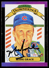 1989 Donruss Diamond Kings #17 Mark Grace Autograph