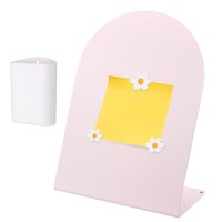 Magnetische Pinnwand FüR 3 Blumenmagnete & Stiftehalter, Rosa/Weiß