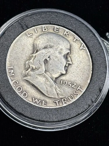 US 90% Silver 1952 D Franklin Half Dollar AU – Nice Book Filler