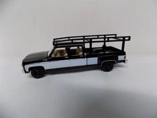 M2  - 1/64th Scale - Box Set Loose - BLACK/WHITE 1973 CHEVY SILVERADO 30 w/ RACK