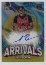 2022 Topps Finest OTE Overtime Elite Gold Refractor 34/50 Malik Bowman Auto 0f7h