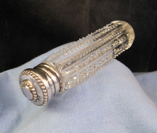 EDWARDIAN GLASS & STERLING SILVER ANTIQUE PERFUME SCENT COLOGNE BOTTLE 1907
