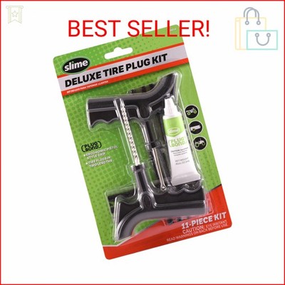 Slime 2040-A Tire Repair Plug Kit, Deluxe, Contains Strings, Tools and Glue, 11 