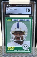 1989 Andre Rison Score Football CGC Gem Mint 10 PSA Colts Rookie Card RC Falcons. rookie card picture