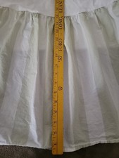 Vintage Simply  Shabby Chic Full Bedskirt Ruffle Sage Cabana Stripe HTF