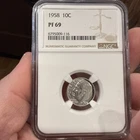 1958 Silver Proof Roosevelt Dime NGC PF69 None Finer!