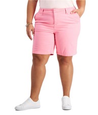 Tommy Hilfiger Hollywood Mid Rise Business Casual Shorts Pink 18W