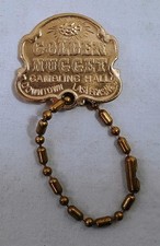Vintage Golden Nugget Gambling Hall Las Vegas Nevada Keychain Fob Casino