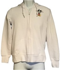 Walt Disney World Mickey Let’s Celebrate White Small Zip Zipper Hood Sweatshirt