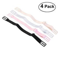 4 Pair Reusable Bra Shoulder Strap Holders Non Slip Elastic Comfort Fit Assorted