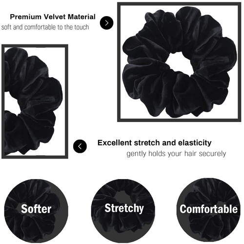 Extra Large Scrunchies for Women'S Thick Hair, Premium Velvet Soft Jumbo Scrunch - Picture 4 of 12