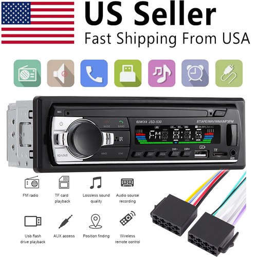 Bluetooth Car Stereo Audio In-Dash FM Aux Input Receiver SD USB MP3 Radio Player - Picture 1 of 9