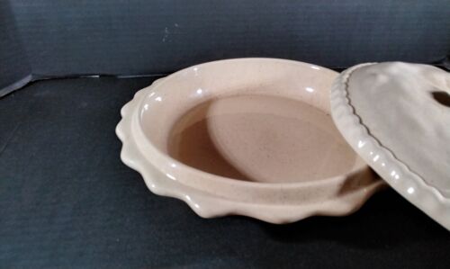 Vintage Keramik Apfelkuchen Halter Halter Server mit Deckel 12 Zoll Handarbeit - Bild 2 von 8