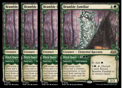 Set 4x Bramble Familiar - Fetch Quest - MtG WOE-EN