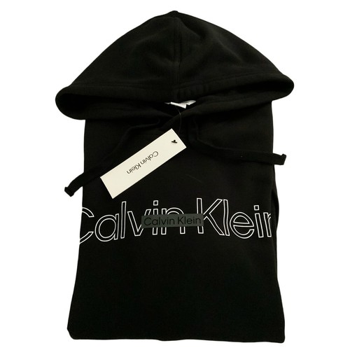 NWT CALVIN KLEIN MSRP $111.99 MEN BLACK LONG SLEEVE HOODIE SWEATSHIRT SIZE S M L - Picture 5 of 5