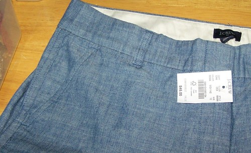 Neu J.CREW Chino Boyfriend Shorts Damen 10 blau Chambray Baumwolle adrett neu mit Etikett - Bild 5 von 9