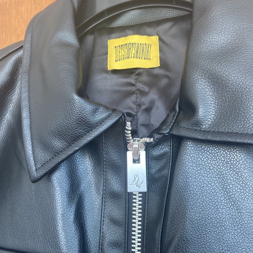 Diet Starts Monday Can’t Teach Taste Faux Leather Trucker Jacket Black Small - Picture 5 of 22