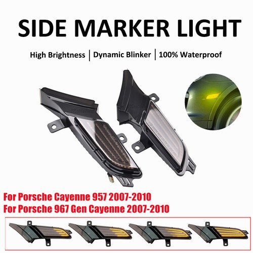 Luz marcadora lateral secuencial LED de humo para Porsche Cayenne 967 generación 957 2007-2010 - Imagen 2 de 12