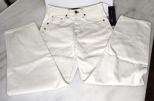 sz 29 NWT VERONICA BEARD Jeans BLAKE Ecru White Contrast Stitch Straight Womens - Picture 7 of 13