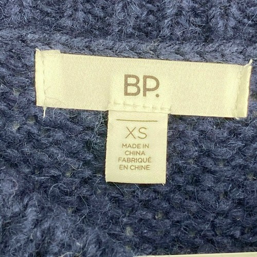 BP Size XS Cropped Sweater Blue Yellow Stripe Long Sleeves Drop Shoulder Relaxed - Picture 4 of 8