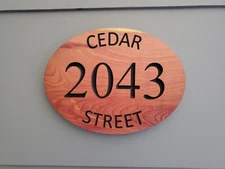 Custom House Street Address Sign Number Plaque Carved Wood Curved Peronalized