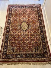 Antique hand knotted medallion wool rug 190 x 120