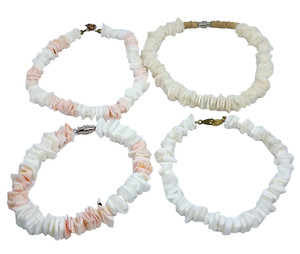 Puka Shell Anklet White Ankle Bracelet Hawaiian Surfer Beach 4 Styles Vintage