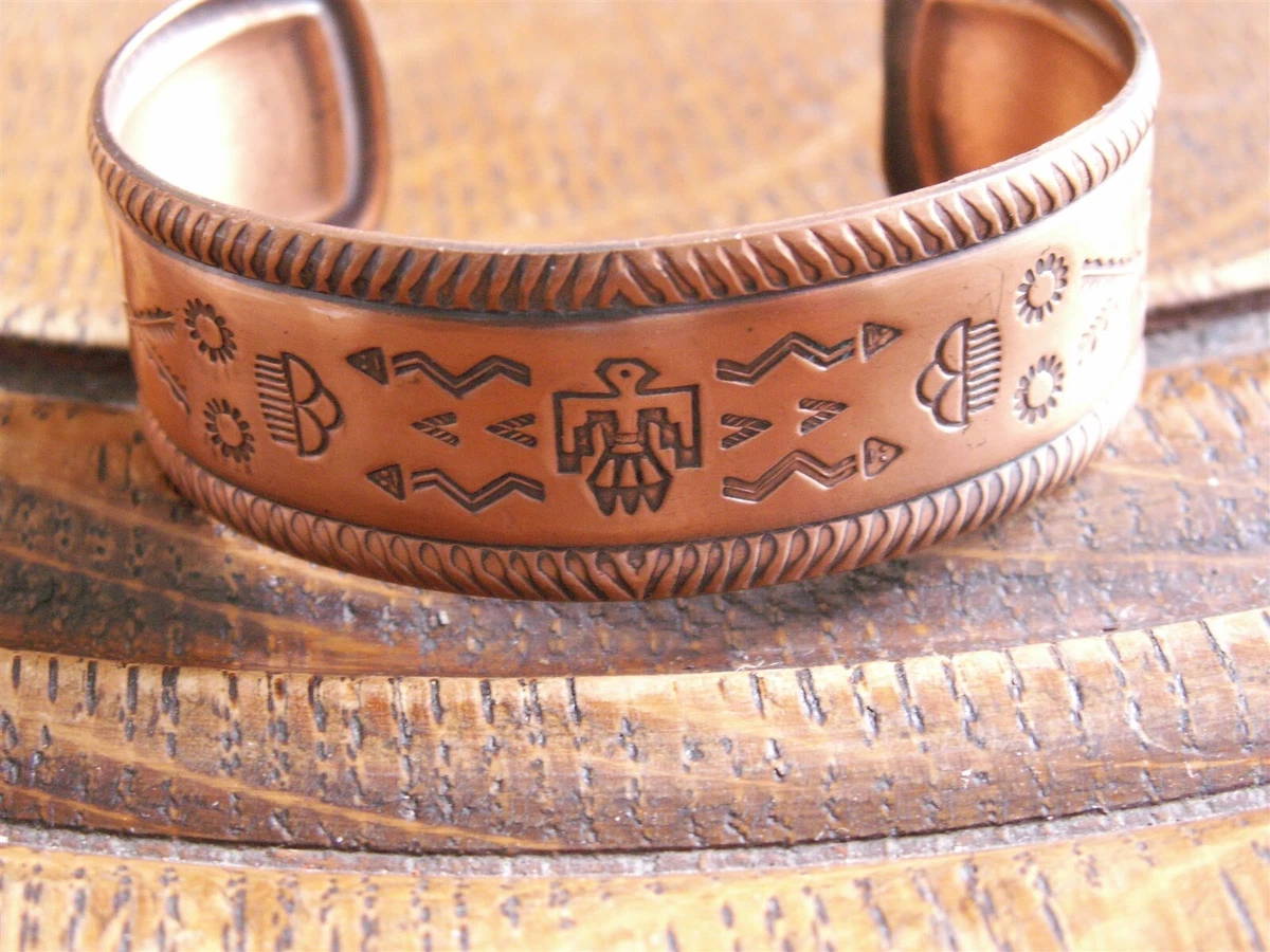 Thunderbird Copper Cuff bracelet vintage Bell Trading Post Indian