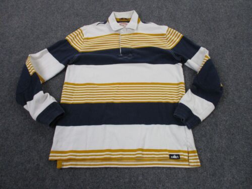 Brooks Brothers Shirt Adult M Striped Polo Heavy Rugby Elbow Patches Casual Mens