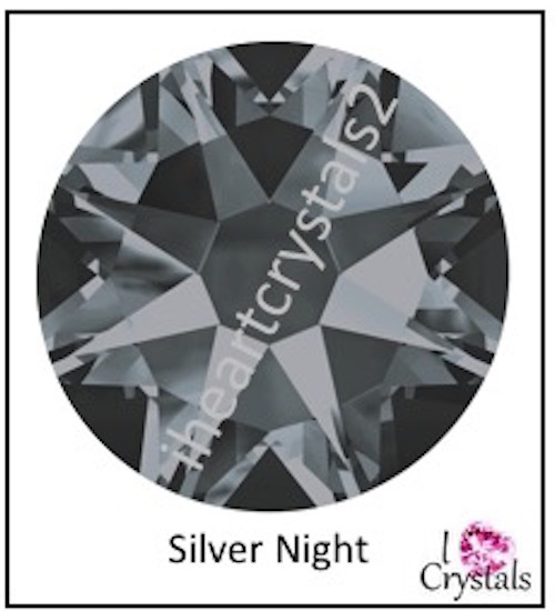 SILVER NIGHT 12ss 3mm IHC Austrian 2088 Crystal Flatback Rhinestones ss12 Bling
