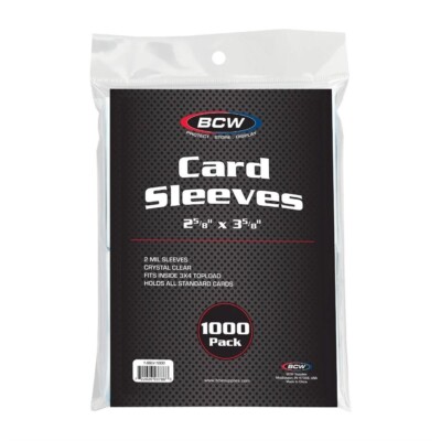 magic card sleeves bulk Pack of 1000 BCW Soft Poly Trading Archival 2 5/8 x 3 5/8 Blue Card Sleeves 200 Pack