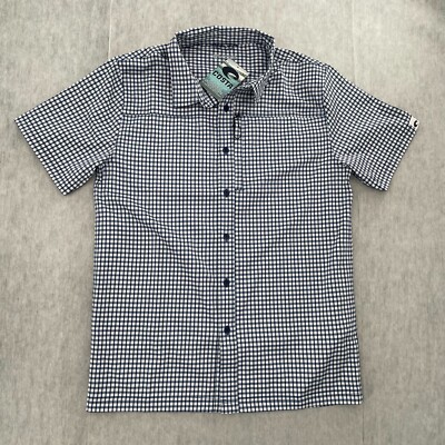 Costa De El Mar Shirt Adult Small Blue Plaid Hybrid Tech Button Down Mens S NEW