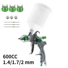 Auto 1.4MM~2.0MM Nozzle Paint Air Spray Gun Kit Gravity Feed Car Primer 600CC