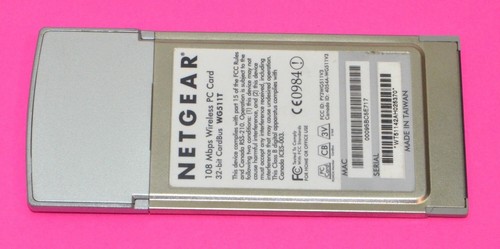 Netgear 108Mbps 802.11b 2.4gHz Wireless PC Card (PCMCIA) Type II *Used* WG511T - Picture 2 of 3