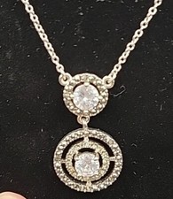 New York Co Silver Necklace with Crystals