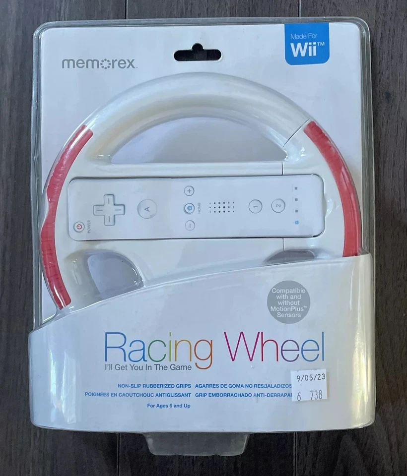 2 Wii Racing Wheel Controllers, Memorex Brand, New In Package, Red and Blue - Image 3 of 4