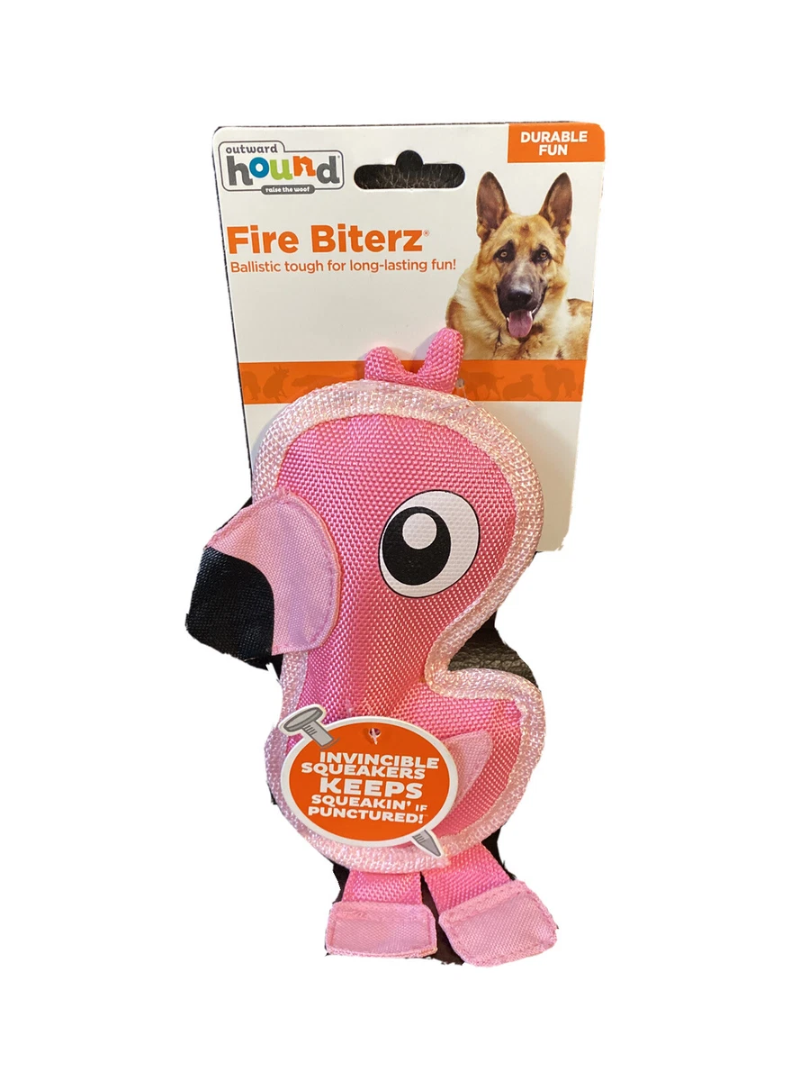 Outward Hound Fire Biterz Flamingo SM Squeaker Dog Toy