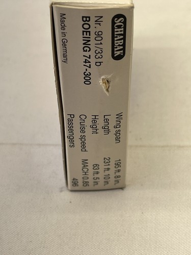SCHABAK DIECAST 1:600 SCALE " BOEING 747-300" 921/33b - Picture 4 of 6