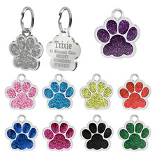 Engraved Pet ID Tag Personalised Name Dog Cat Collar Disc Tag