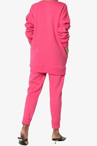 TheMogan S~3X Lounge Fleece Crew Hood Pullover Sweatshirt Jogger Sweat Pant SET - Picture 70 of 194