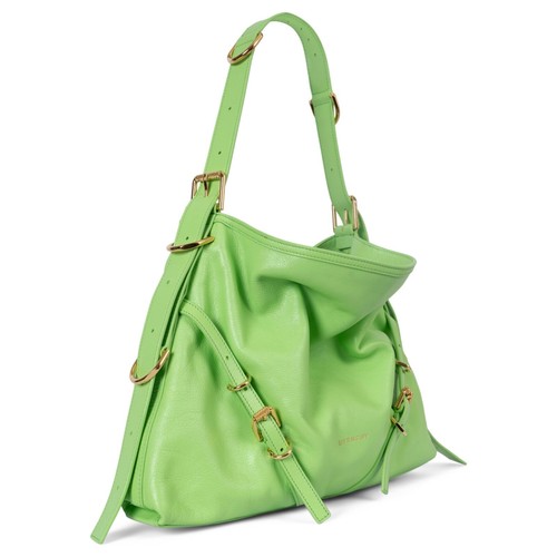 70412 auth GIVENCHY neon green leather 2023 VOYOU MEDIUM HOBO Bag - Picture 2 of 11