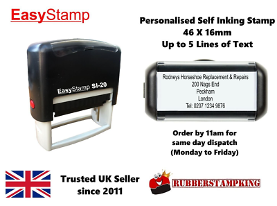 Personalised Self-Inking Rubber Stamp - Up To 5 Lines Of Custom Text, COLOP Brand, Made In Austria (Model C30)