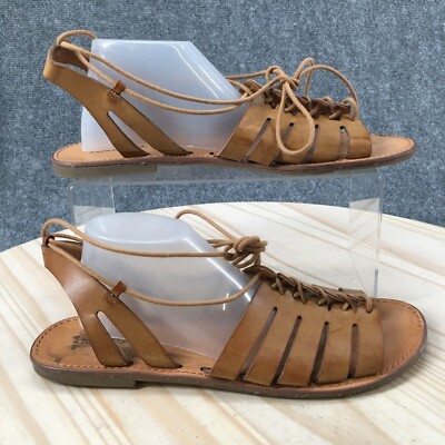 Indigo Rd. Sandals Womens 9.5 M Gladiator Brown Hook & Loop Open Toe Flats