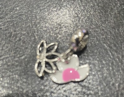 Muttertag rosa weiße Blume Emaille passt bekannten Armbändern Charm kostenloser Versand