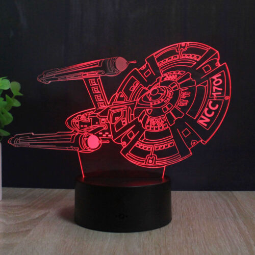 Star Trek USS Enterprise 3D LED Table Lamp Bedside Lamp Reading Lamp 7 Color- - Bild 4 von 17