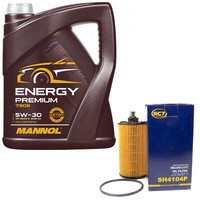 MotoröL Set 5W-30 5 Liter + ÖLfilter SH4104P FüR Chevrolet Cruze Trax Opel Mokka