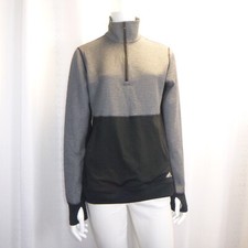 Adidas Climalite Womens Size M Black/Gray Ultimate Pullover 1/4 Zip Thumb Hole