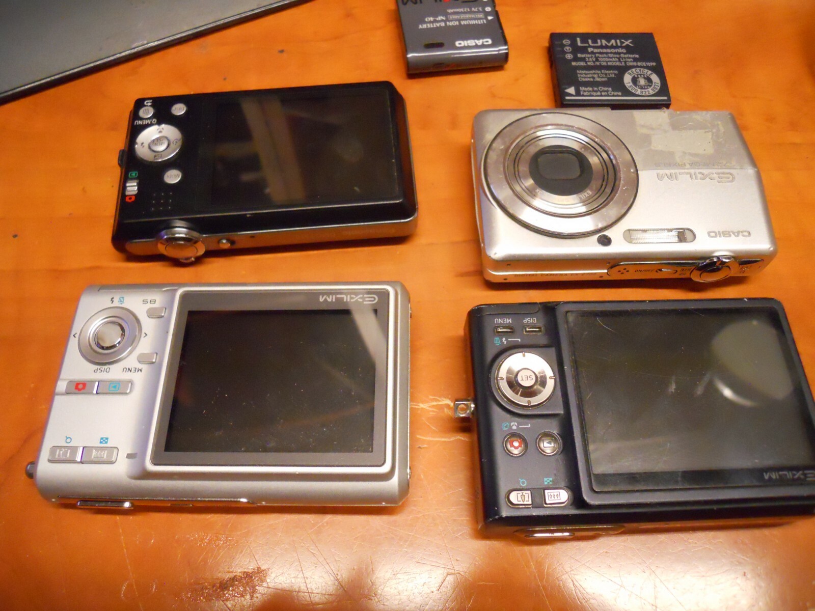 4 pocket digital cameras casio +lumix to fix eBay