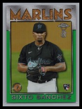 2021 Topps Chrome Ben Baller #86TB-12 Sixto Sanchez #/99 Green Refractor RC 1986
